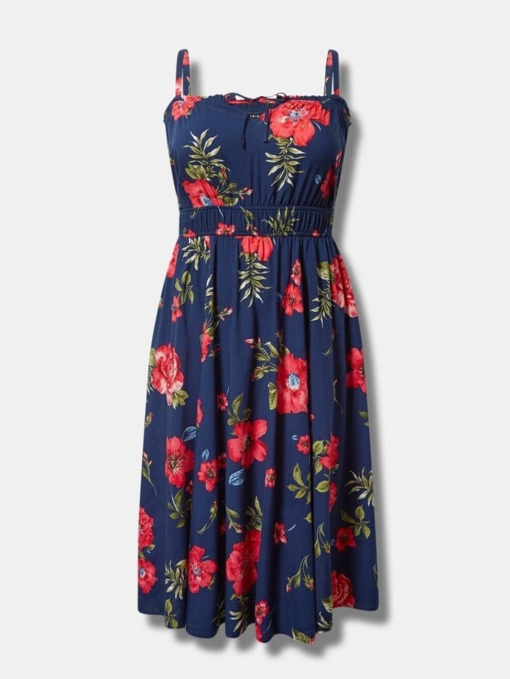 4x [Torrid] Navy Dress W Red Flowers